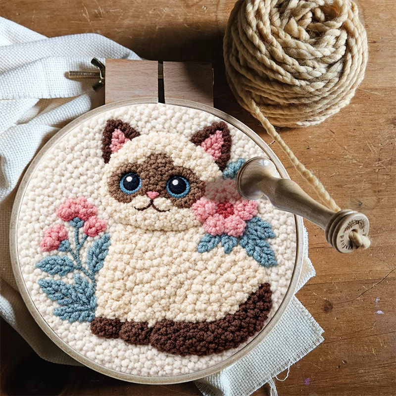 Blooming Fluffy Kitten Punch Needle Kit – Entry-Level DIY Starter | Fun Handcraft Creation - image 10