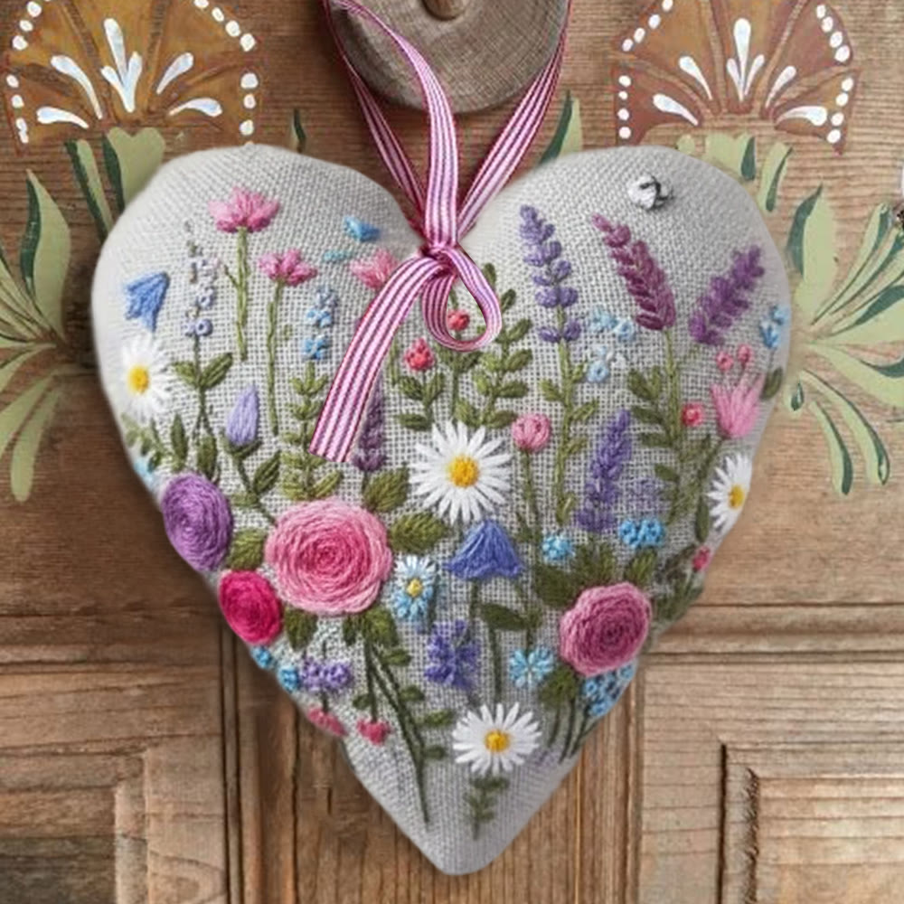 Rubbyoo Heart Embroidery Kit - Charming Flower | Unique Hanging Art | Perfect Handmade Craft For Her  - image 6