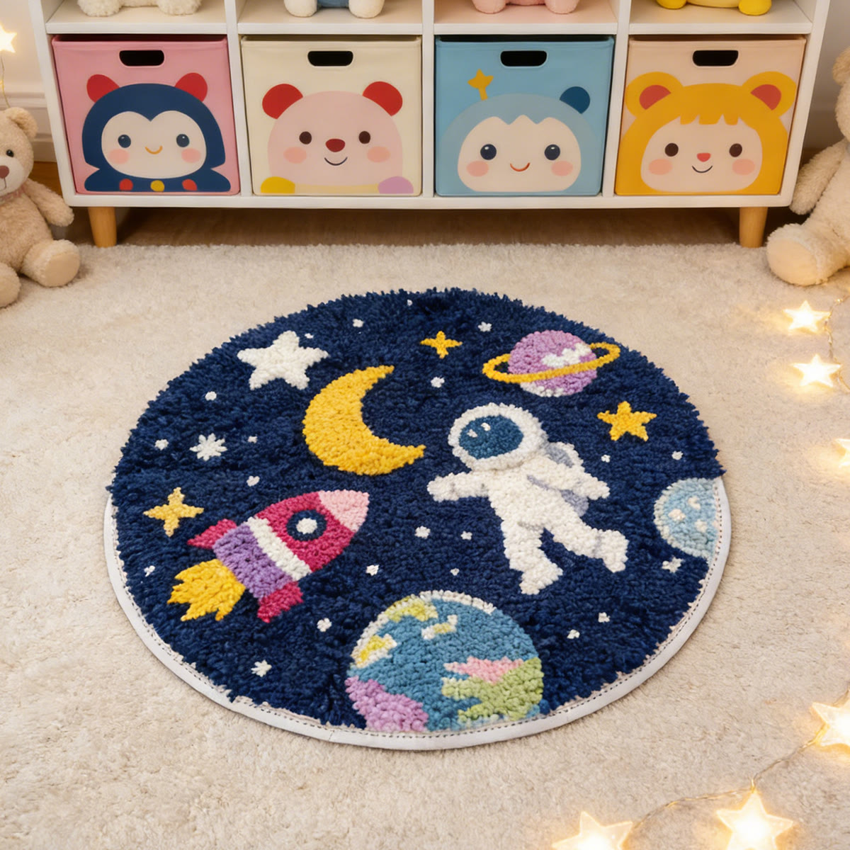 Rubbyoo Latch Hook Rug Kit - Astronaut Space | Diy Planet Carpet | Unique Handmade Craft  - image 8