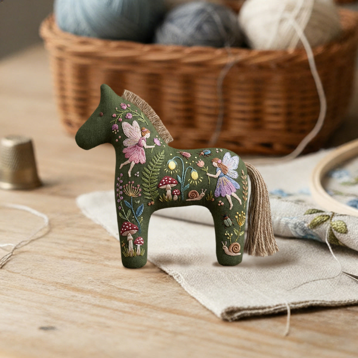 Rubbyoo Dala Horse Embroidery Kit - Woodland Fairies And Sprites | Diy Handmade Birthday Gift For Her | Whimsical Kids Room Decor - image 3