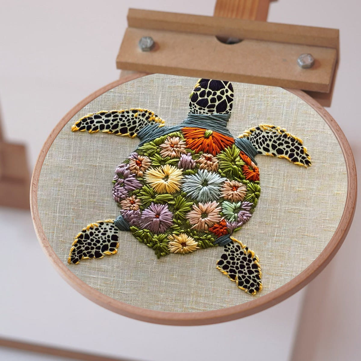 Rubbyoo Embroidery Kit - Floral Turtle Design | Nature-inspired Handcrafted Art | Ideal For Creative Crafters - image 10