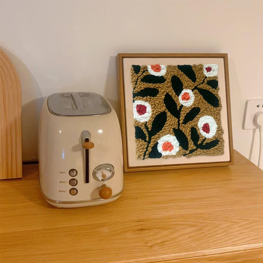 Little Flowers Square Punch Needle Kit - Diy Entryway Floral Decor | Easy Needle Artwork - image 4