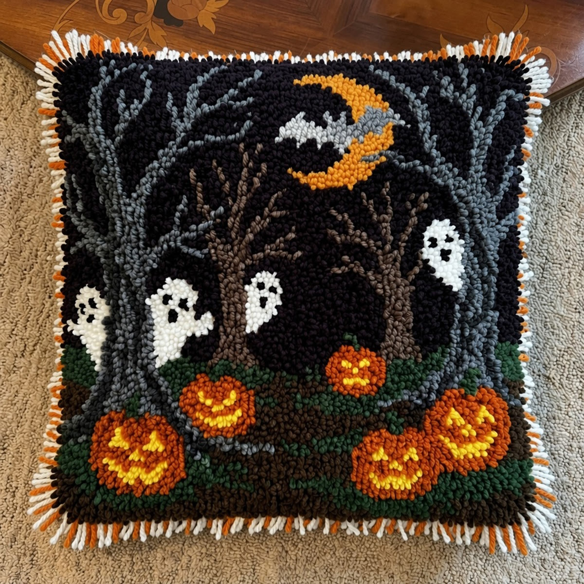 Rubbyoo Latch Hook Pillow Kit - Mysterious Forest | Spooky Season Decor | Cozy Halloween Craft Gift  - image 8