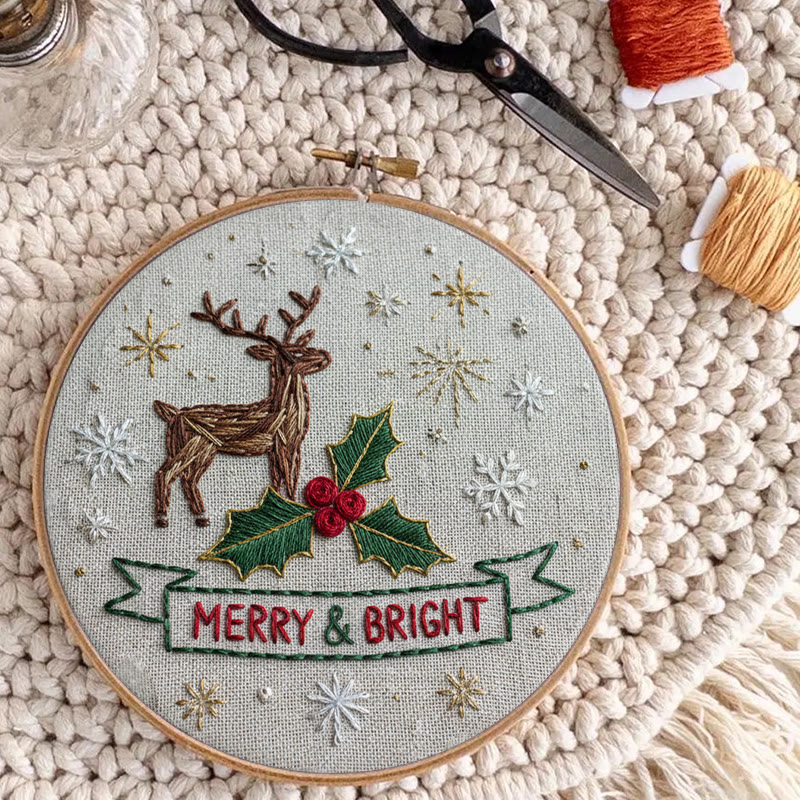 Rubbyoo Embroidery Kit - Christmas Deer | Unique Stitch Art | Christmas Crafts For Decoration  - image 6
