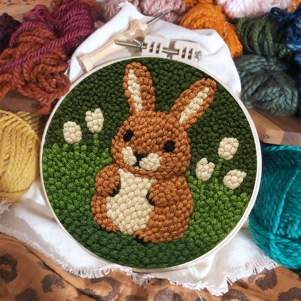 Adorable Bunny  Punch Needle Kit - Diy Christmas Craft | Perfect Birthday Handmade Gift  - image 6