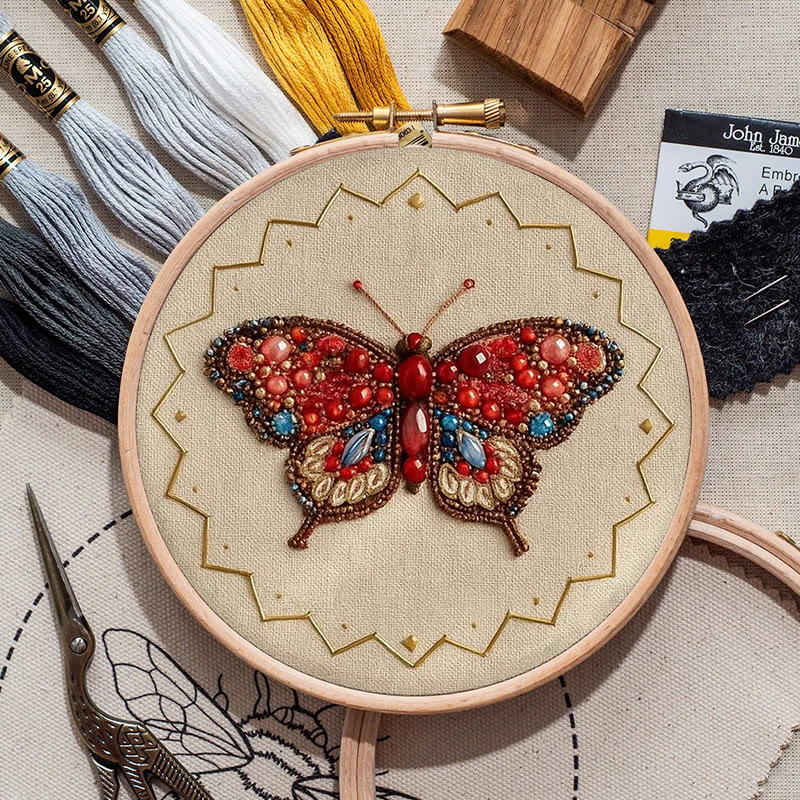 Rubbyoo Bead Embroidery Kit - Vibrant Butterfly | Diy Beginner Handicraft | Charming Home Decor - image 4