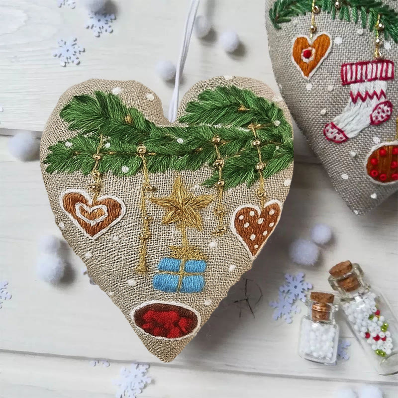 Rubbyoo Heart Embroidery Kit - Christmas Gift | Christmas Heart Stitch | Diy Holiday Collection - image 3