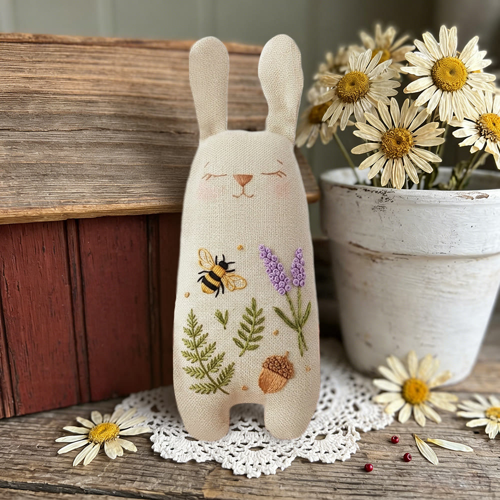 Rubbyoo Bunny Toy Embroidery Kit - Bee And Flower | Diy Craft For Beginner | Unique Handmade Needlework - image 5