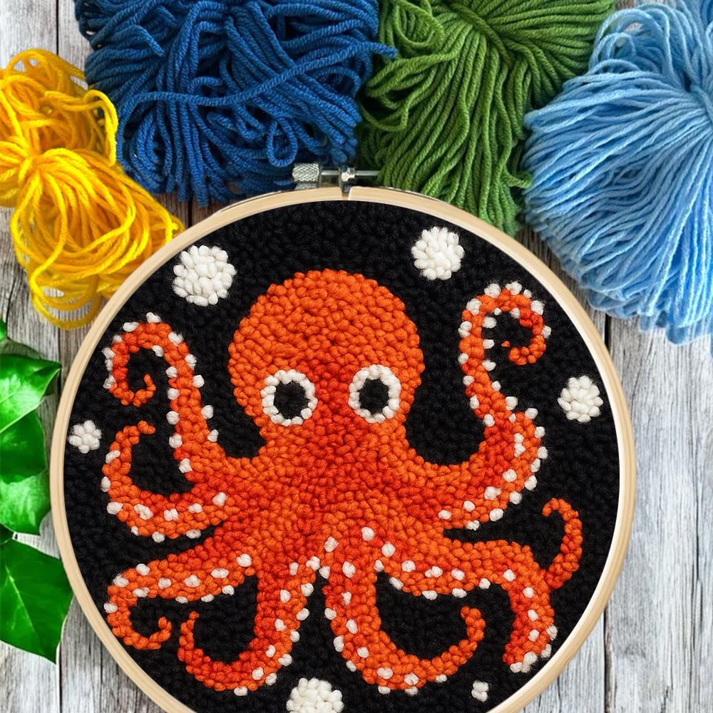 Funny Octopus Punch Needle Kit - Creative Handmade Coaster | Unique Home Decor - image 9