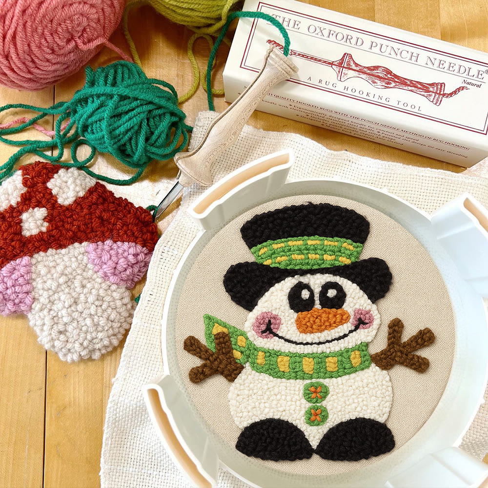Winter Snowman Punch Needle Kit - Diy Craft For Christmas |  Holiday Decorative Needlepoint  - image 6