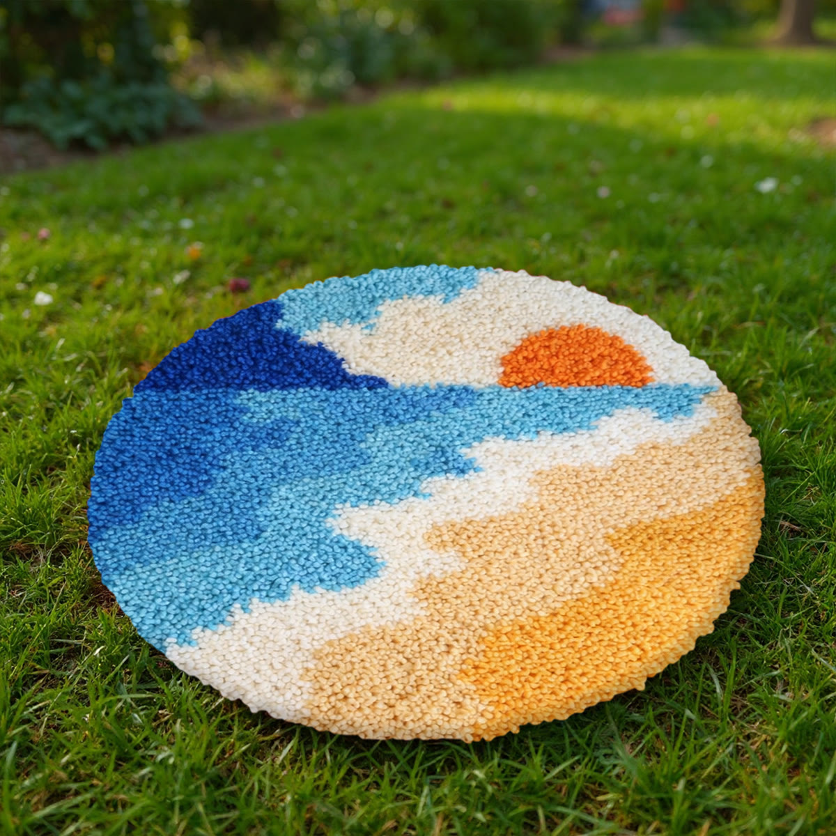 Rubbyoo Latch Hook Rug Kit - Beautiful Seaside | Handmade Colorful Mug | Full Kit For Starter - image 9