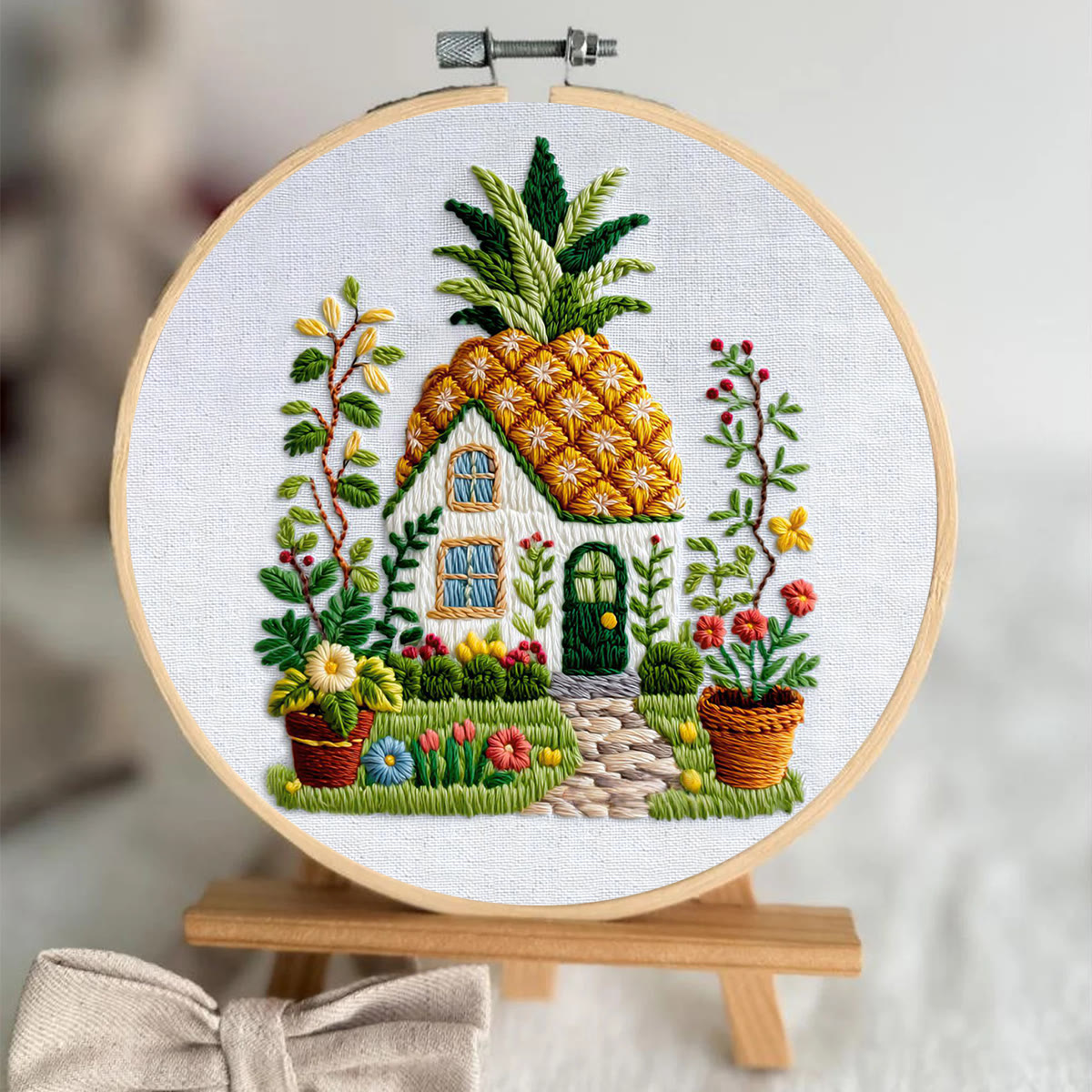 Rubbyoo Embroidery Kit - Pineapple Roof Cottage | Simple Handcraft | Charming Gift Option - image 3