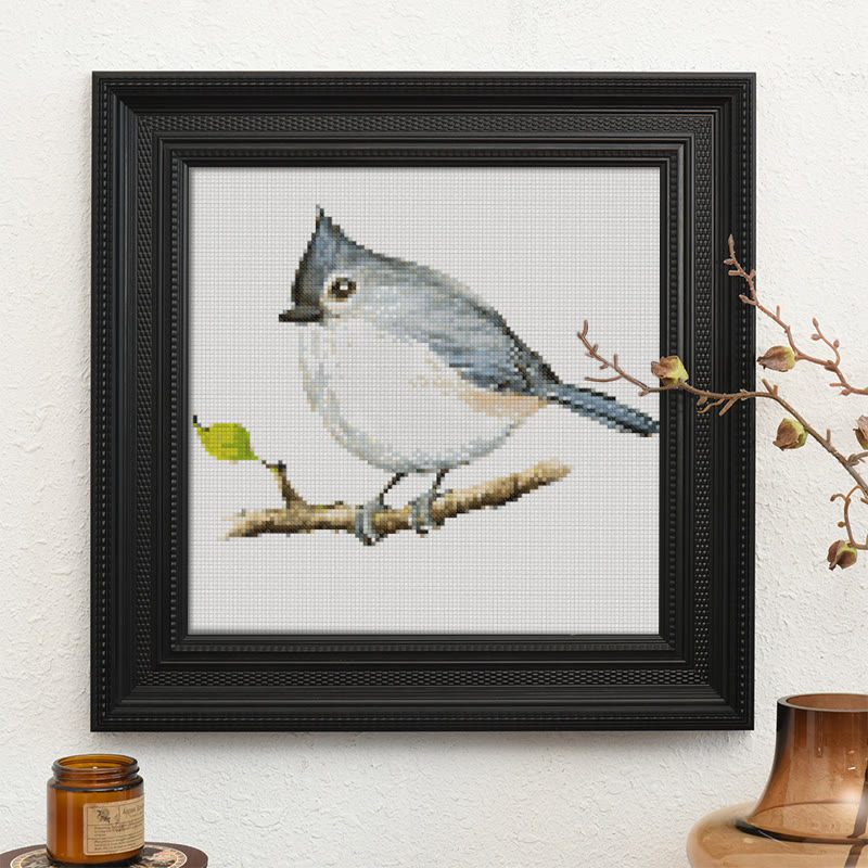  Cross Stitch Kit - Little Tufted Titmouse | Sewing Animal Craft | Living Room Ornament - image 10