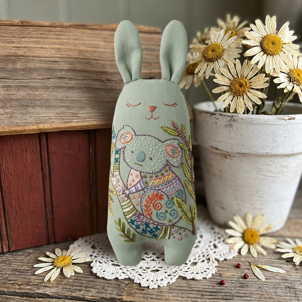 Rubbyoo Bunny Toy Embroidery Kit - Sleeping Koala | Calming Baby Gift | Hand-embroidered Doll - image 6