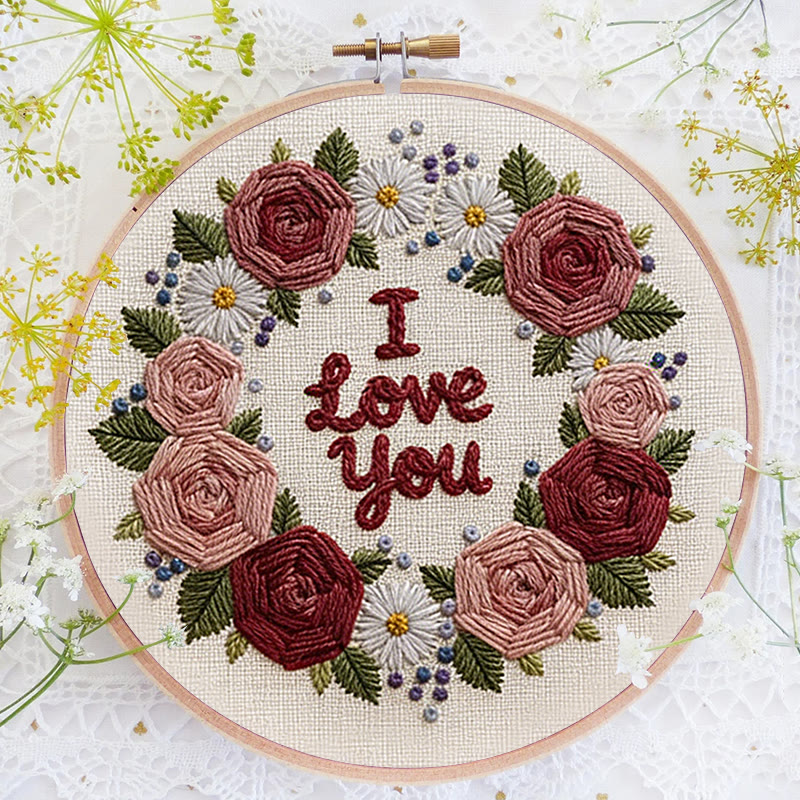 Rubbyoo Embroidery Kit - Rose Love | Diy Floral Art | Perfect Handmade Gift For Lover - image 6