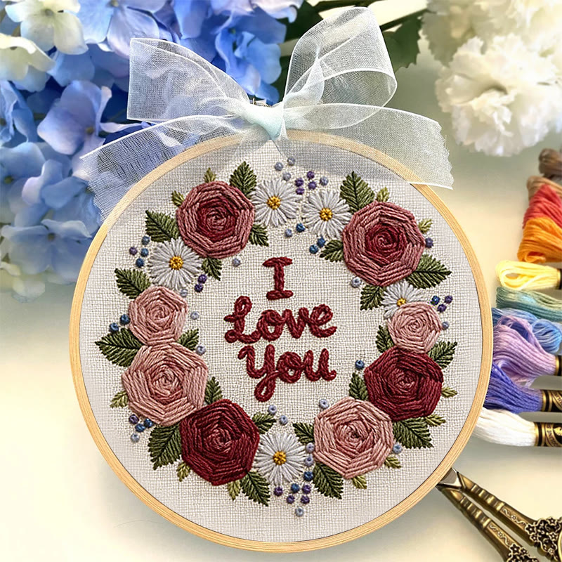 Rubbyoo Embroidery Kit - Rose Love | Diy Floral Art | Perfect Handmade Gift For Lover - image 5