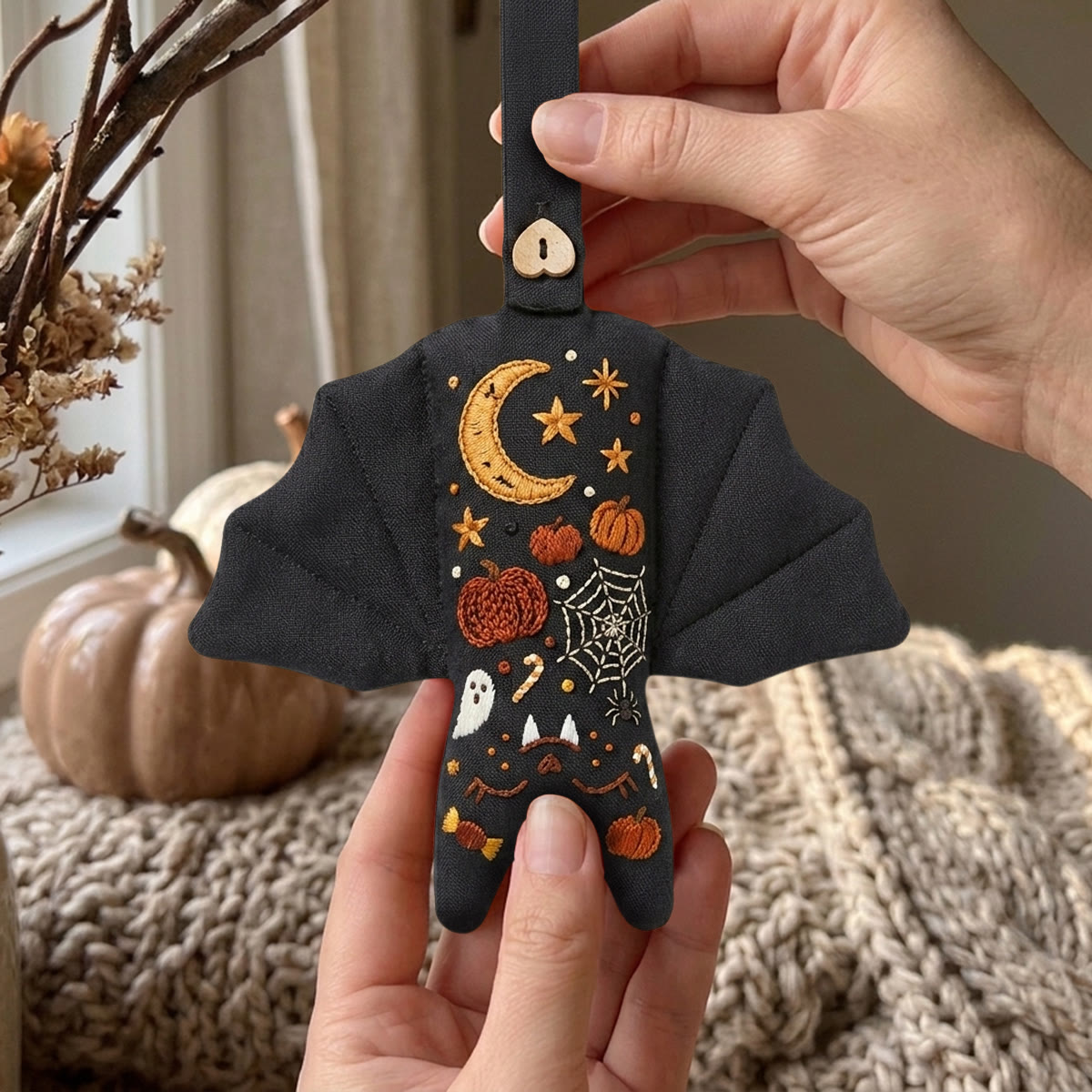 Rubbyoo Bat Embroidery Kit - Halloween Sampler | Spooky Gift For Friend | Cozy Autumn Home Decor - image 8