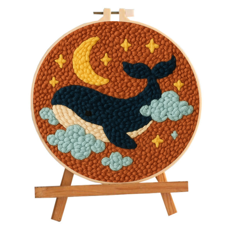 Moon And Whale Punch Needle Kit - Adorable Animal Craft | Diy Gifts For Friends - image 10