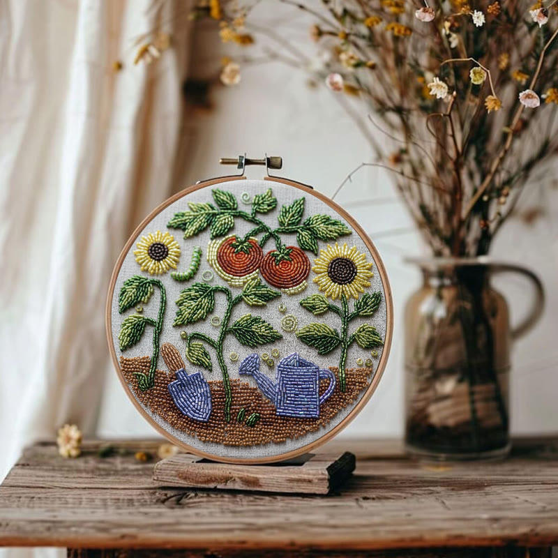 Rubbyoo Bead Embroidery Kit - Vibrant Garden | Diy Botanical Craft | Perfect For Room Ornament - image 11