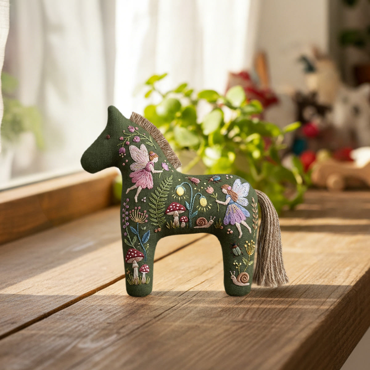 Rubbyoo Dala Horse Embroidery Kit - Woodland Fairies And Sprites | Diy Handmade Birthday Gift For Her | Whimsical Kids Room Decor - image 4