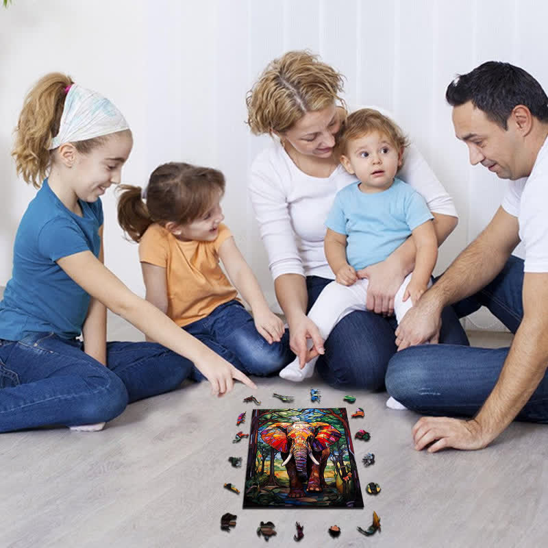 African Elephant 2- Wooden Jigsaw Puzzle