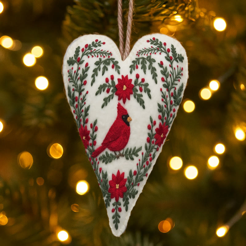 Rubbyoo Heart Embroidery Kit - Red Cardinal | Stunning Bird Craft | Perfect Christmas Hanging  - image 7