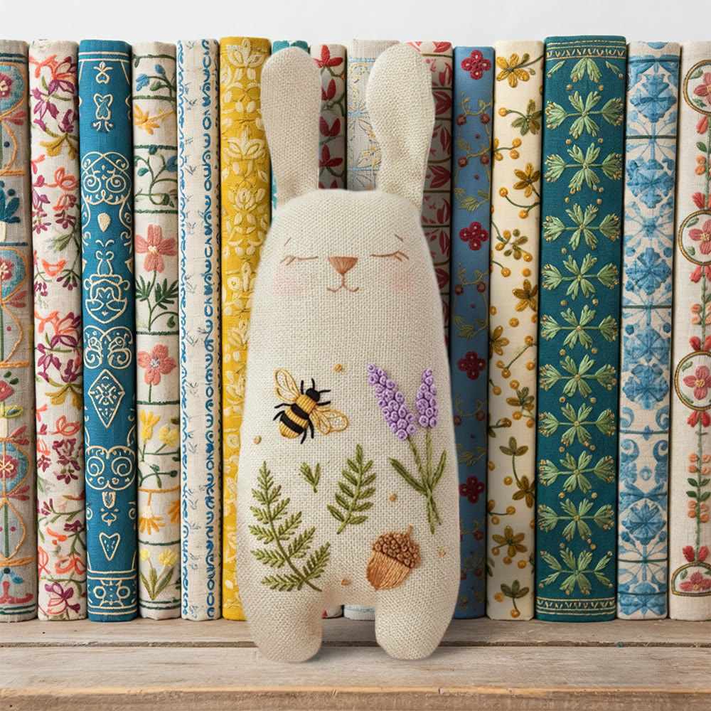 Rubbyoo Bunny Toy Embroidery Kit - Bee And Flower | Diy Craft For Beginner | Unique Handmade Needlework - image 3