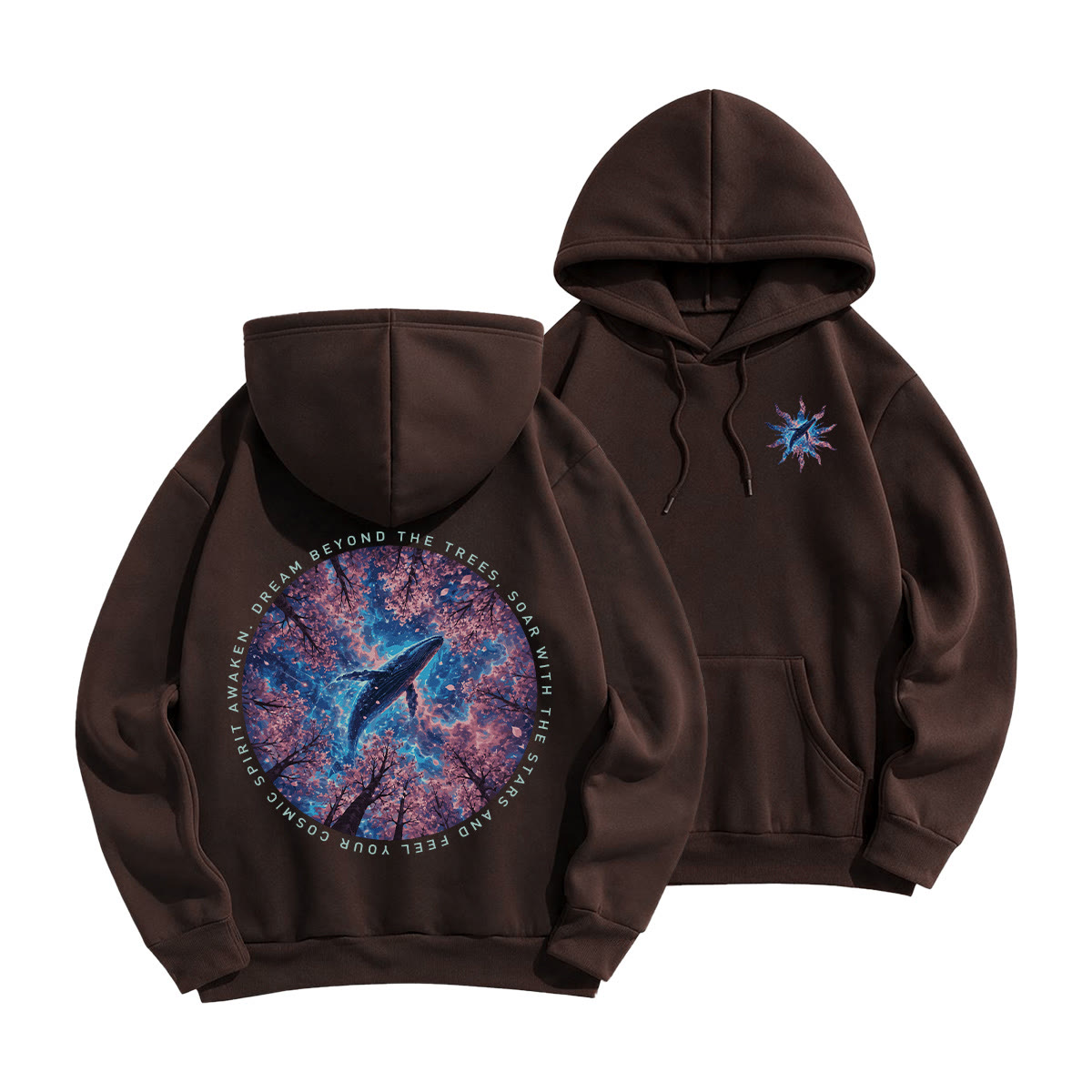 Rubbyoo Soar With The Stars Unisex Hoodie - Coffee - 2XL - image 10