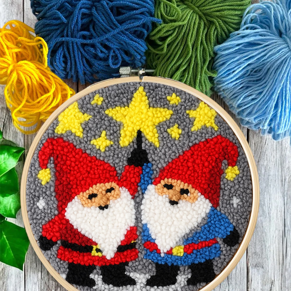 Starry Night Gnomes Punch Needle Kit - Diy Christmas Coaster | Perfect Craft For Beginner  - image 7