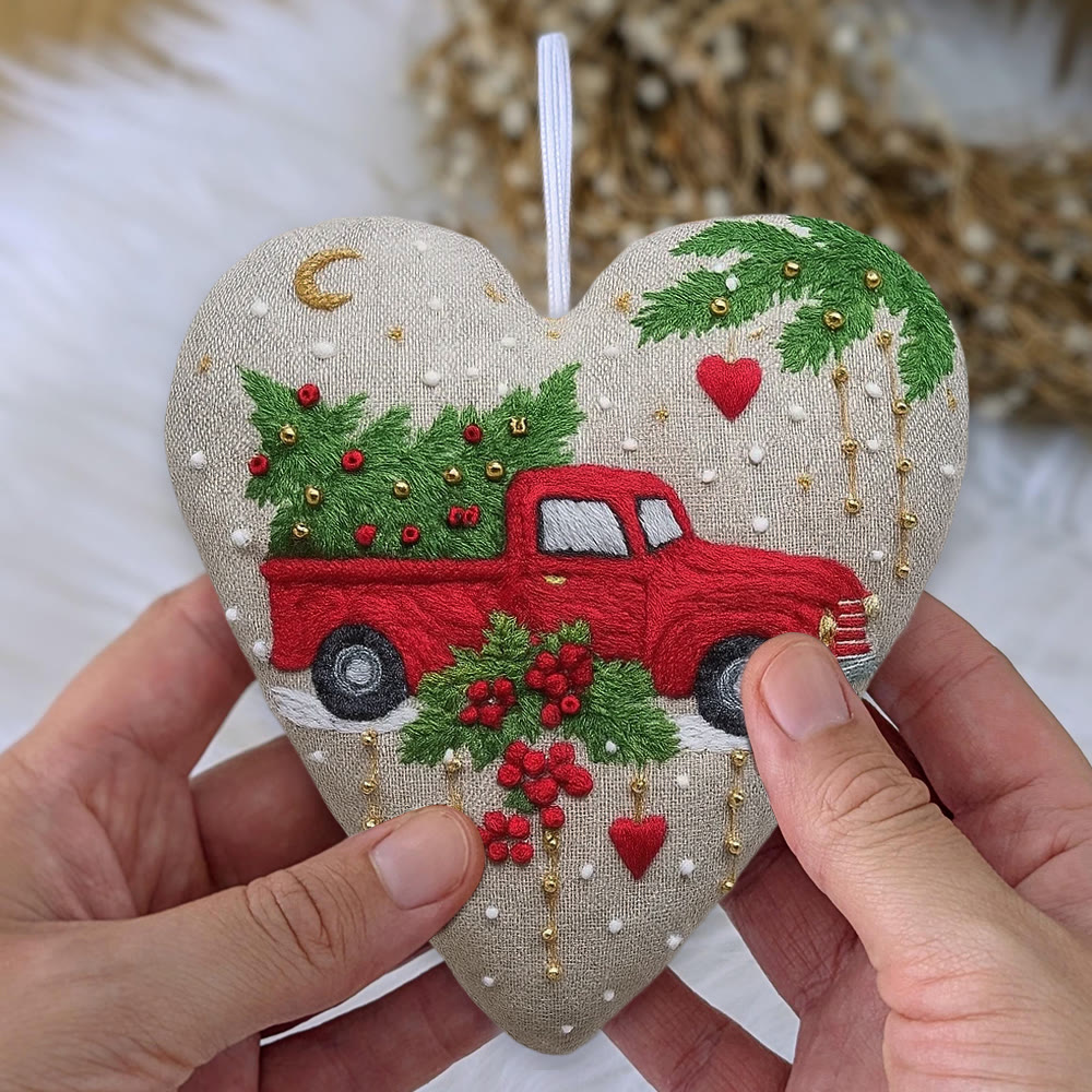 Rubbyoo Heart Embroidery Kit - Christmas Truck | Diy Christmas Stitch | Perfect Handmade Gift  - image 5
