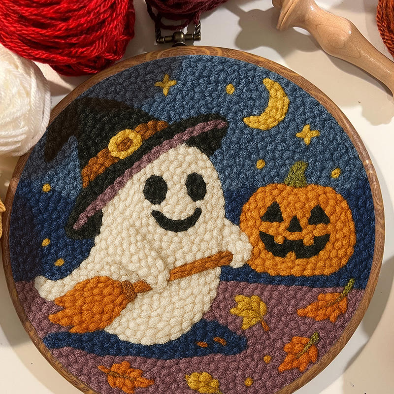 Happy Halloween Ghost Punch Needle Kit - Adorable Halloween Decor | Nice Holiday Handicraft  - image 10