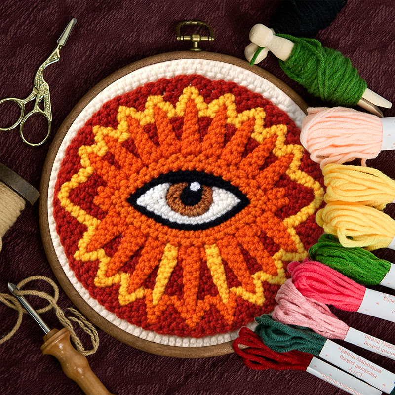 Sunburst Eye Design Punch Needle Kit - Unique Craft Creation | Playful Home Styling Piece - image 11