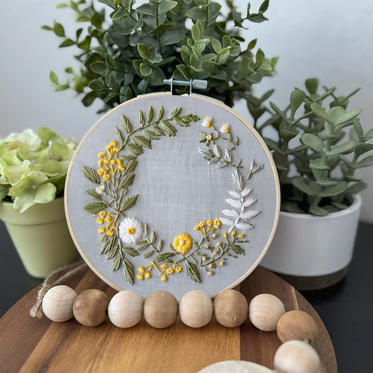 Rubbyoo Embroidery Kit- Delicate  Wreath | For Craft Lover Hand Stitch - image 3