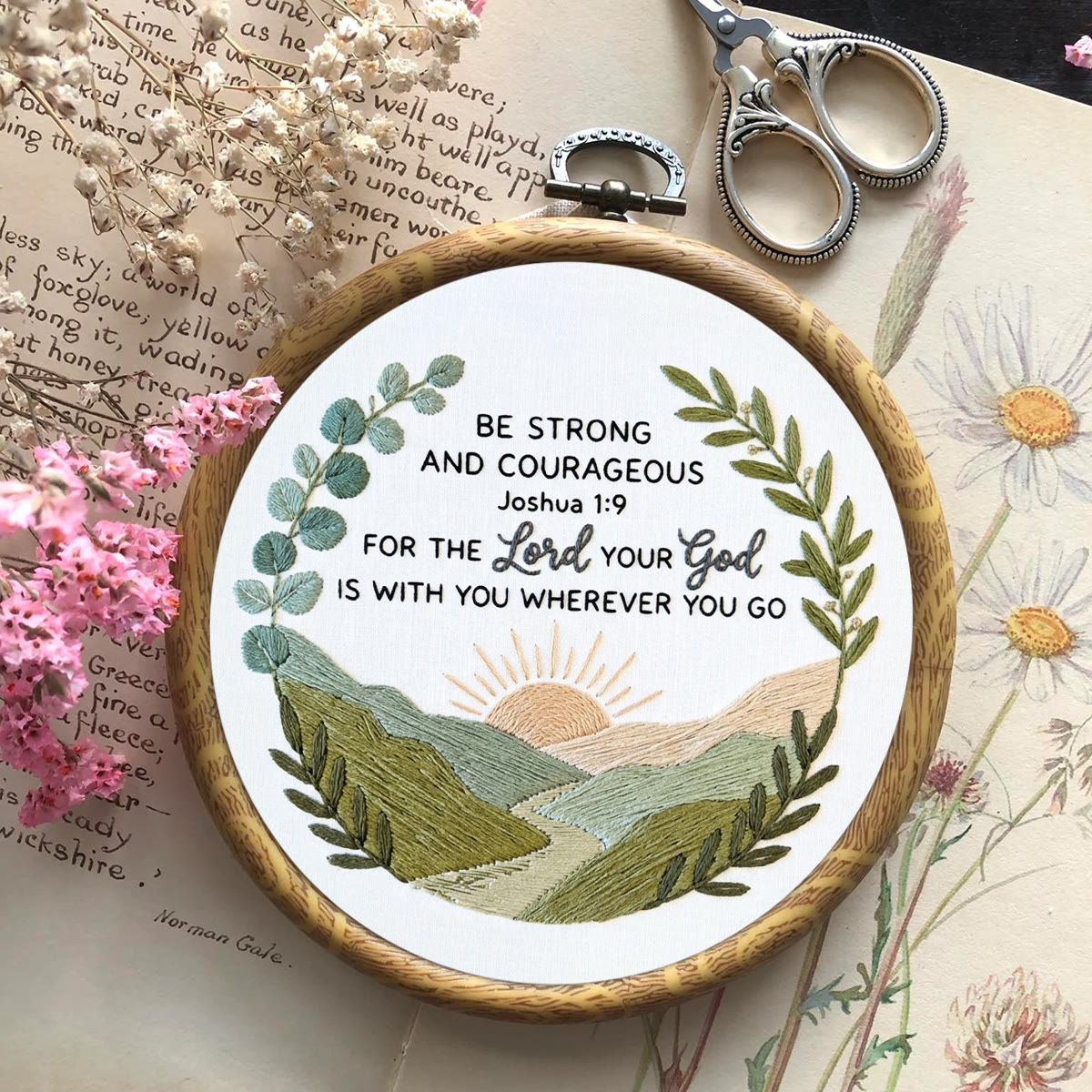 Rubbyoo Embroidery Kit - Be Strong And Courageous | Bible Joshua 1:9 | Perfect Handicraft For Christian  - image 4
