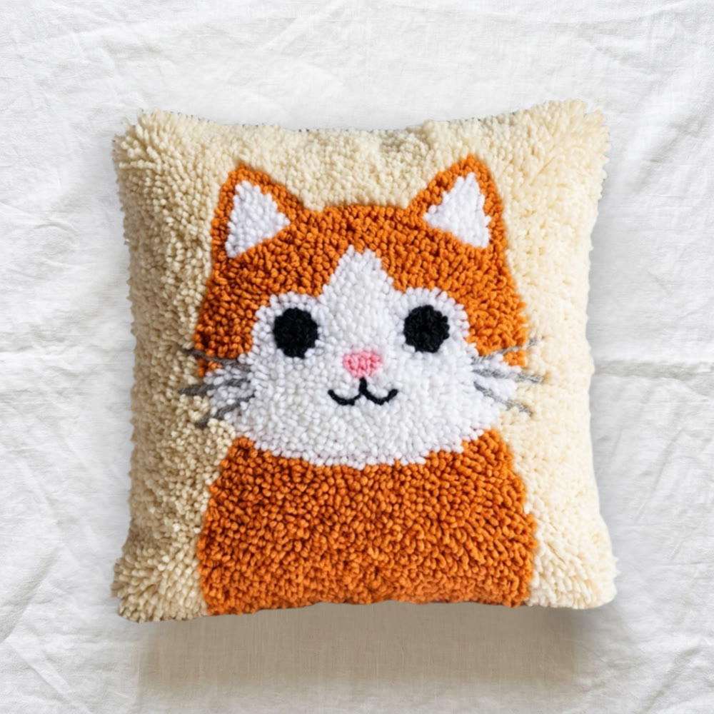 Rubbyoo Latch Hook Pillow Kit - Sweet Kitty | Adorable Animal Handicraft | Cushion Case For Sofa  - image 5