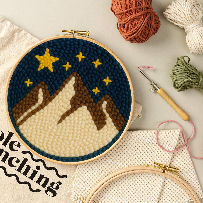 Desert Night Punch Needle Kit - Landscape needle artwork  | Beginner Friendly Craft - image 5