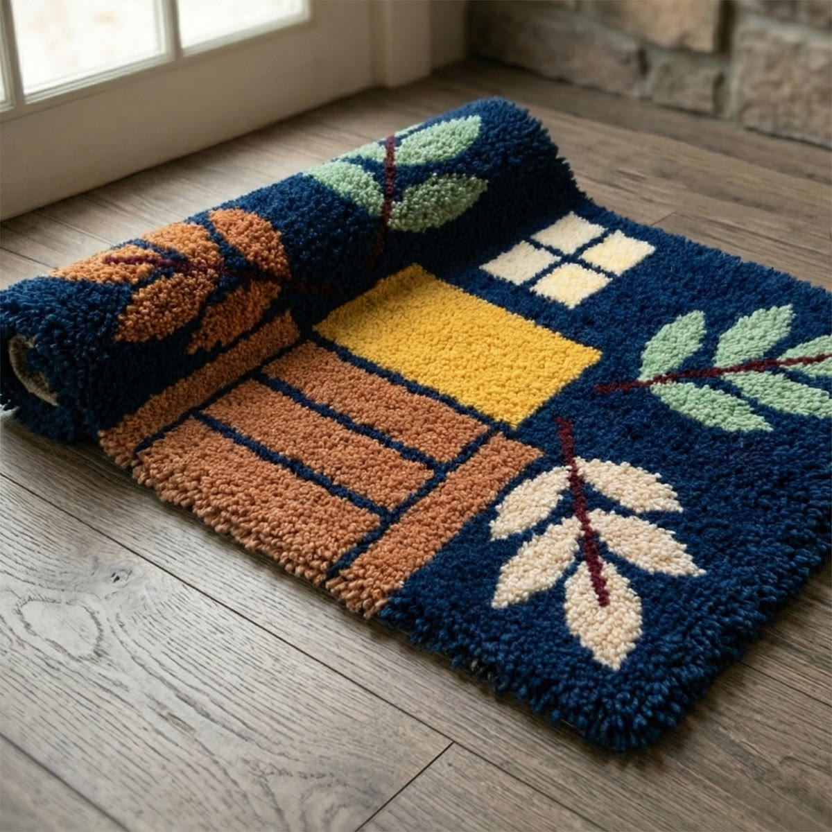 Rubbyoo Latch Hook Rug Kit - Abstract Art | Diy Bedroom Carpet | Handmade Craft For Beginner - image 5