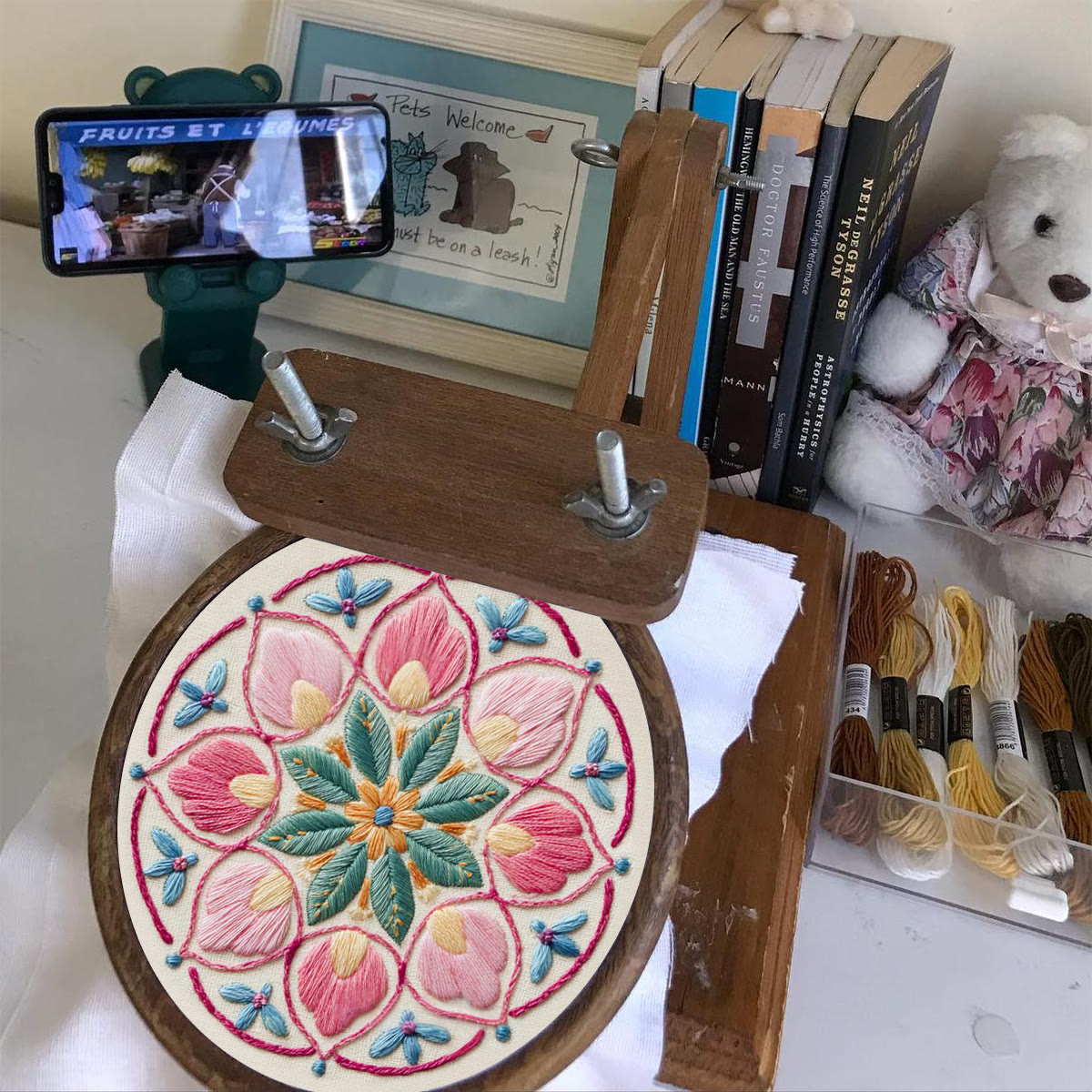 Rubbyoo Embroidery Kit - Floral Design | Beginner Handmade Art | Nice Hanging Decor  - image 6