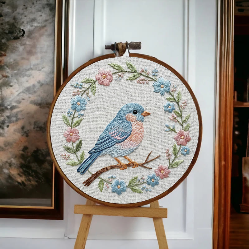 Rubbyoo Embroidery Kit - Floral Bird | Diy Starter Craft | Beginner Needle Art - image 4