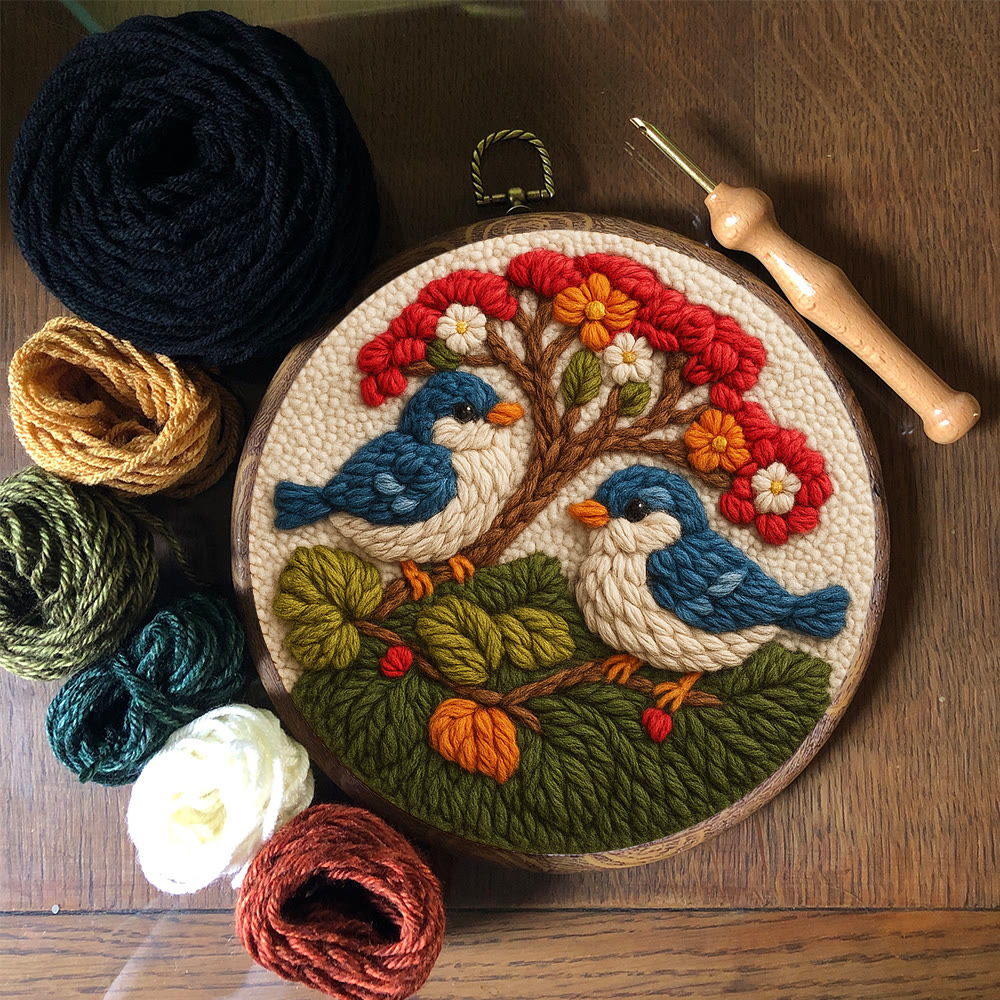  Stunning Birds Punch Needle Kit - Diy Punch Needle Coaster | Bird Needle Artwork | Beginner Handmade Craft - image 7