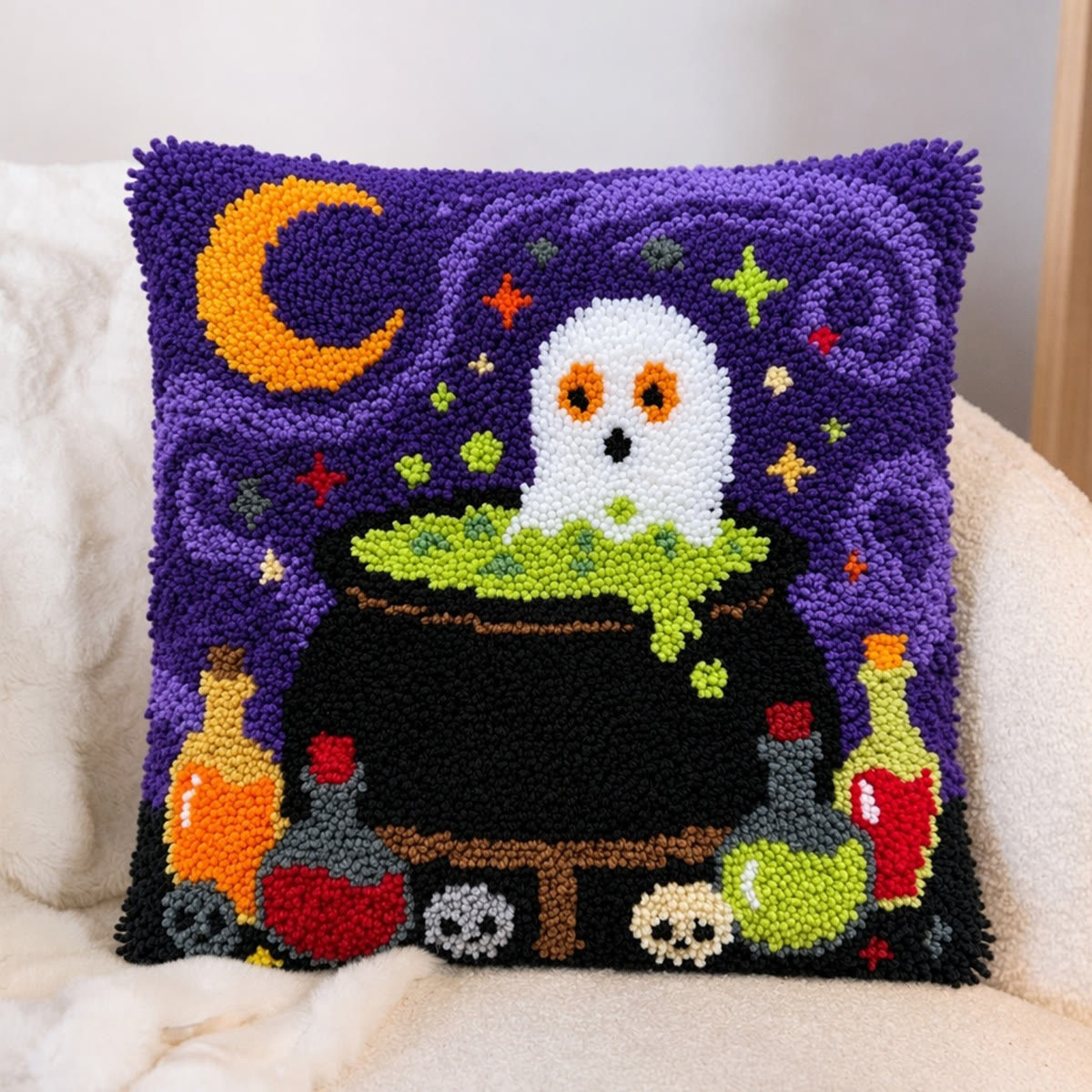 Rubbyoo Latch Hook Pillow Kit - Poison Potion | Easy Handicraft For Beginners | Creative Halloween Ornament - image 7