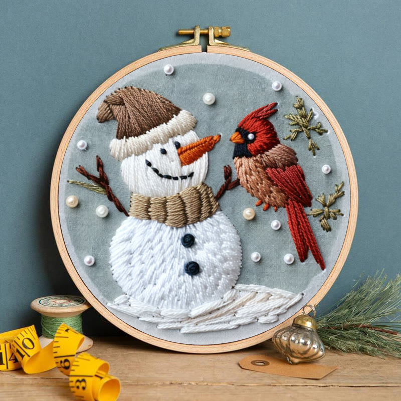 Rubbyoo Embroidery Kit-  Snowman With Bird 2 - image 4