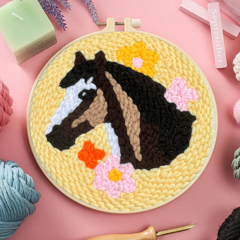  Horse Punch Needle Kit - Easy Diy Craft | Wall Hanging Decor - image 7