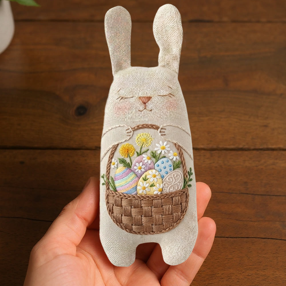 Rubbyoo Bunny Toy Embroidery Kit - Easter Egg Basket | Festive Stuffed Bunny Craft | Animal Sewing Kit - image 4