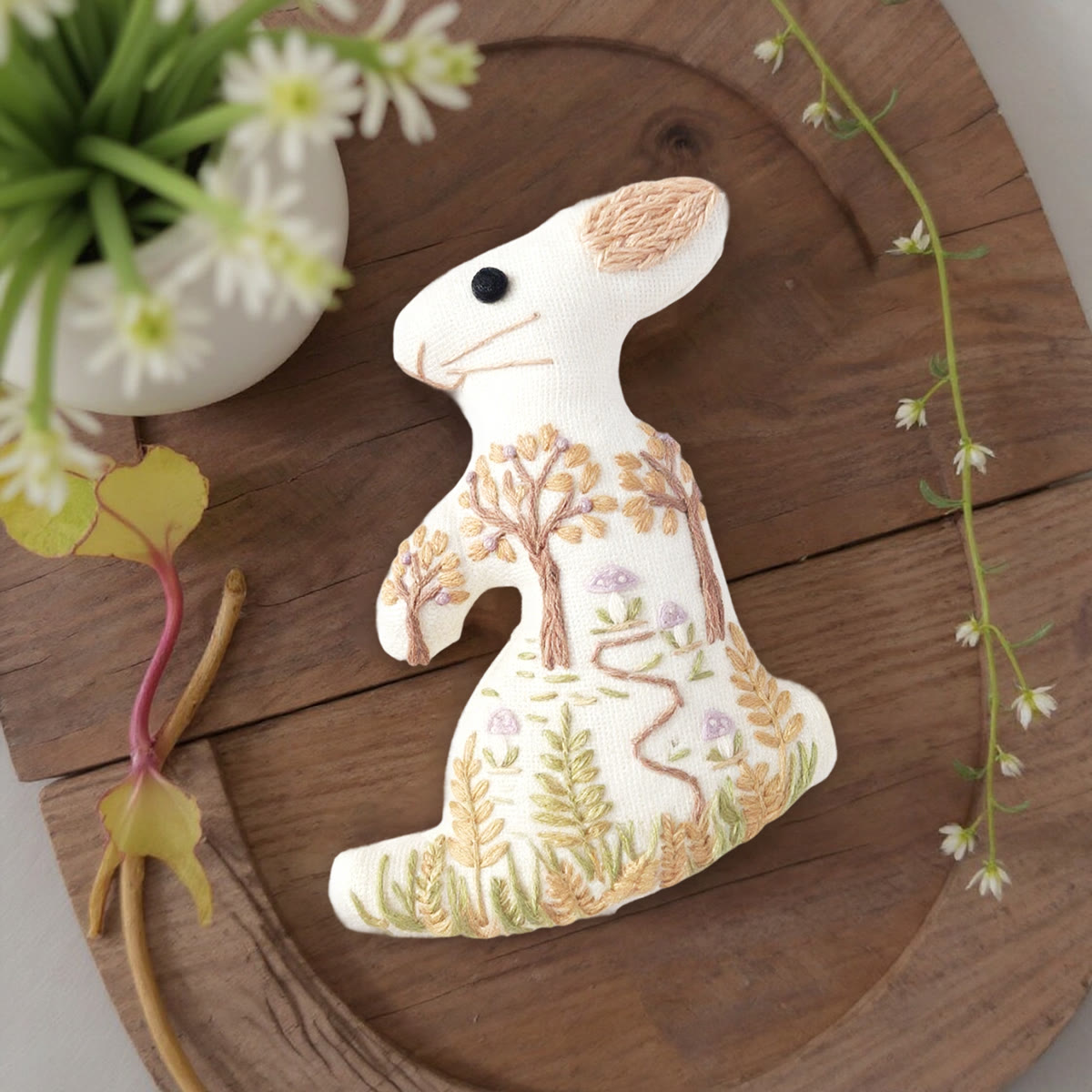 Rubbyoo Rabbit Embroidery Kit - Vibrant Forest | Creative Bunny Artwork | Perfect Gift For Animal Lovers - image 3