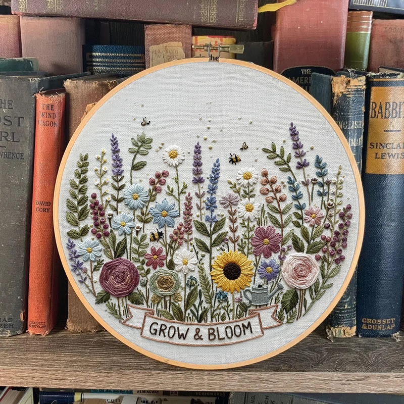 Rubbyoo Embroidery Kit - Blooming Garden With Sunflowers | Whimsical Floral Art | Ideal For Diy Crafters - image 9