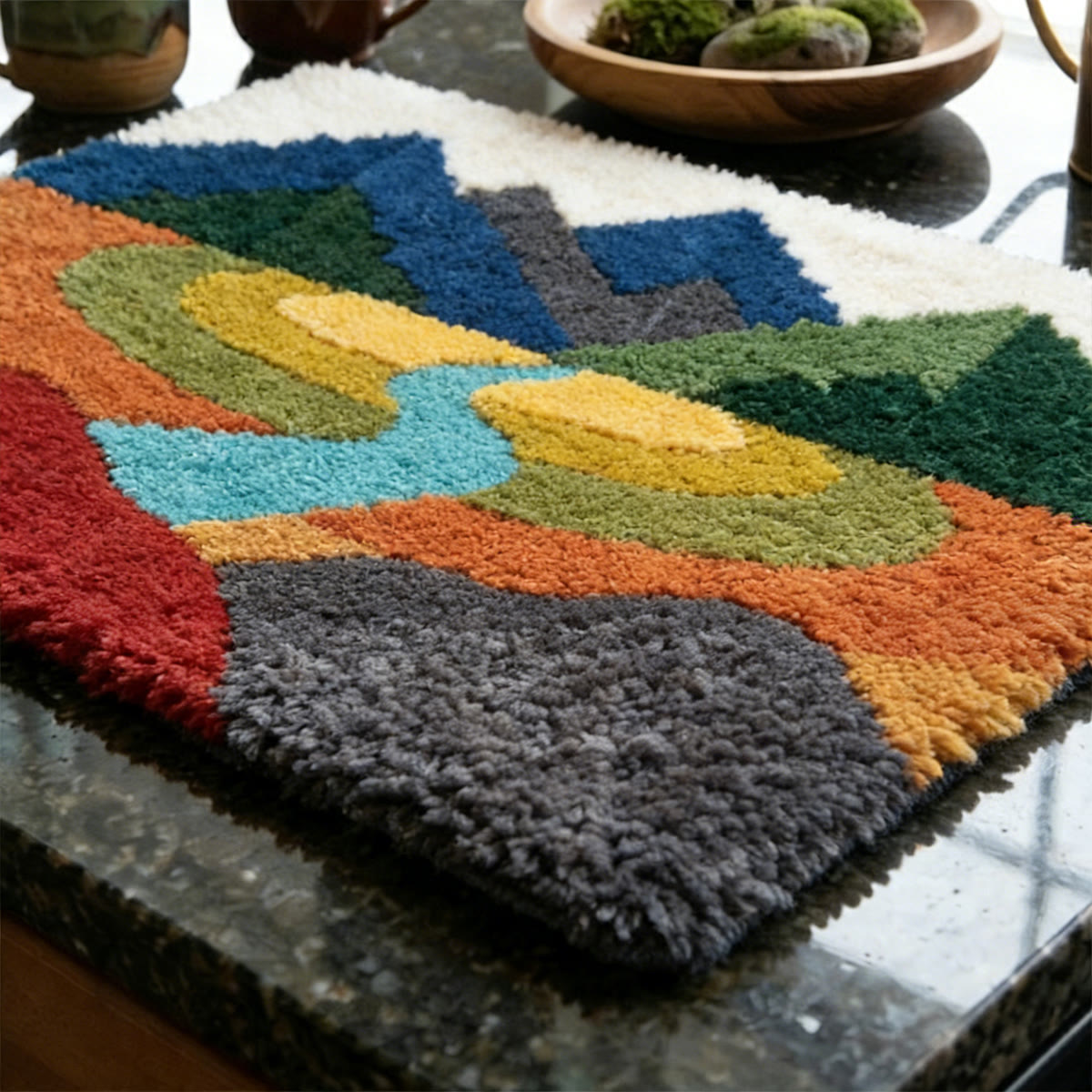 Rubbyoo Latch Hook Rug Kit - Mountain | Landscape Door Mat | Easy Handicraft For Beginner - image 8