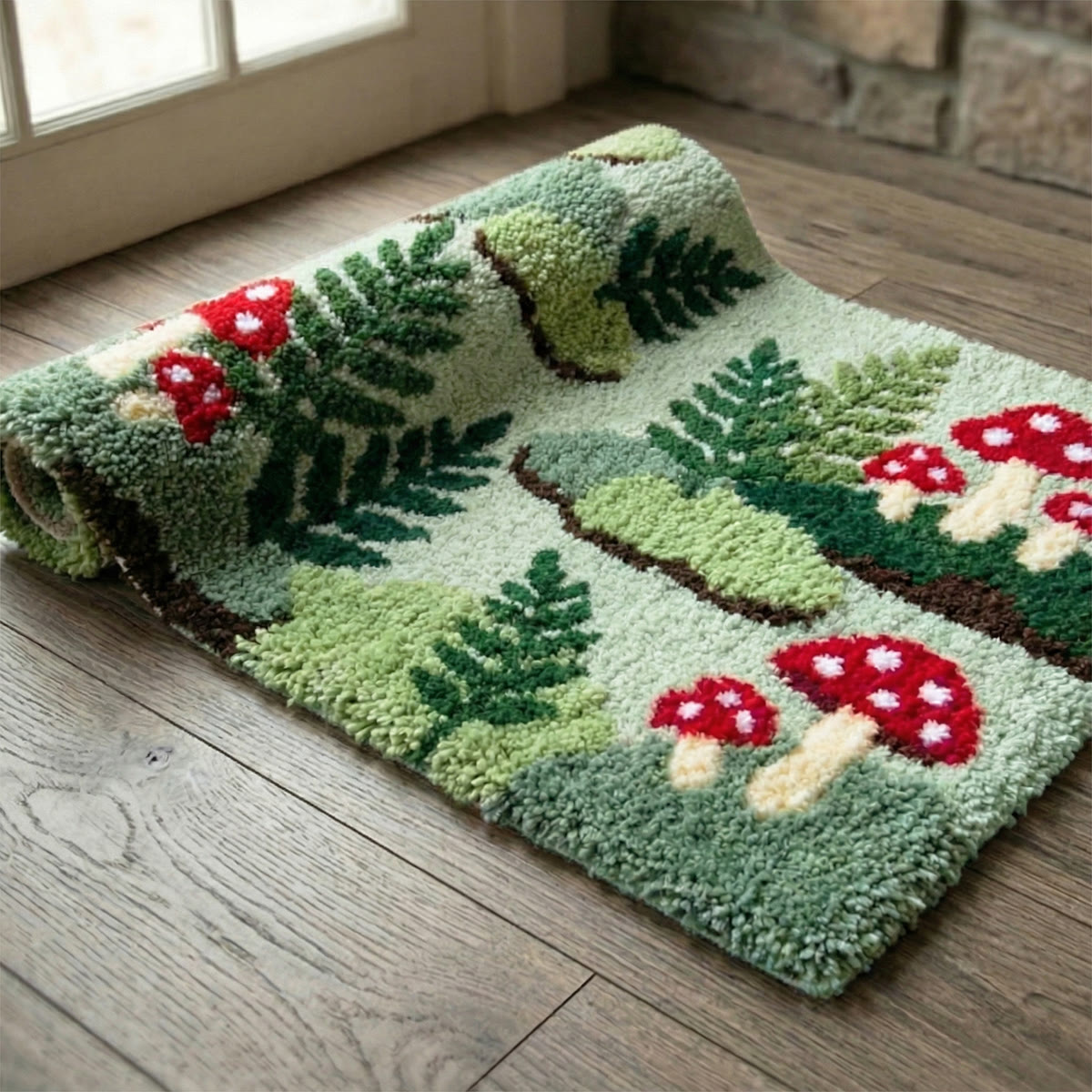 Rubbyoo Latch Hook Rug Kit - Forest Shrubbery | Living Room Carpet | Handmade Home Decor   - image 8