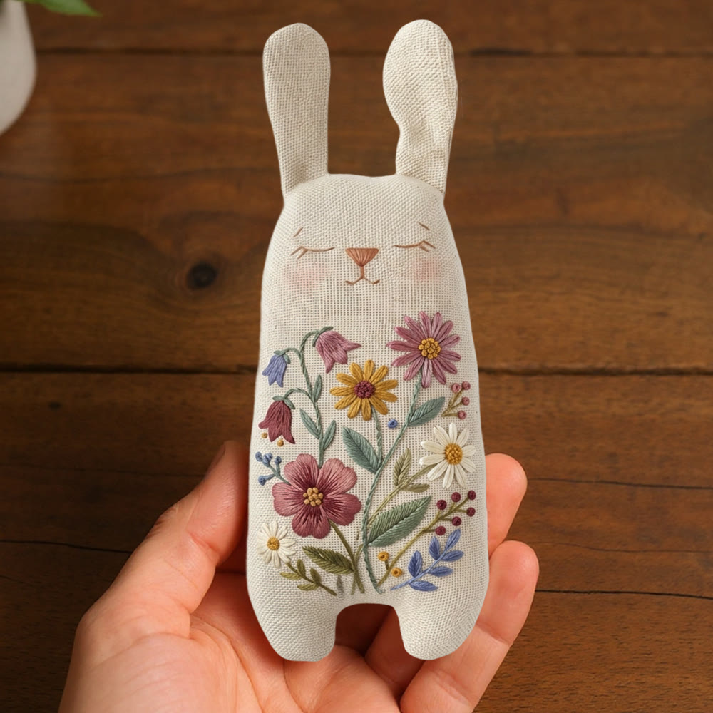 Rubbyoo Bunny Toy Embroidery Kit - Little Flower | Easy Sewing Craft | Creative Stuffed Bunny Toy - image 5