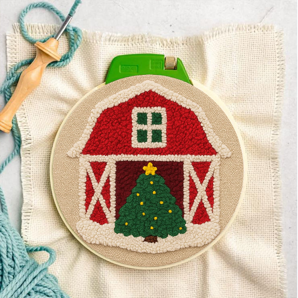Christmas House Punch Needle Kit - Personalized Holiday Ornament | Home Hanging Art - image 8